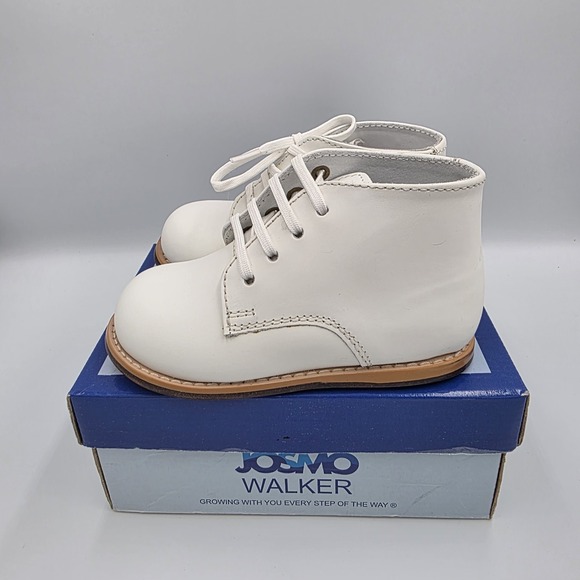 Josmo‎ Infant Kids Boy-Girl First Walking Shoes Leather Boots 8190 White 7 - Picture 3 of 6